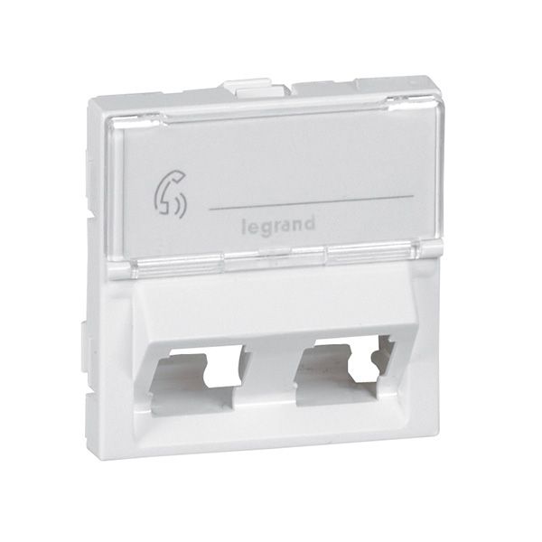 Adaptor for RJ 45 -Mosaic -for 2 Keystone connectors -inclined 45° -2 mod -white image 2