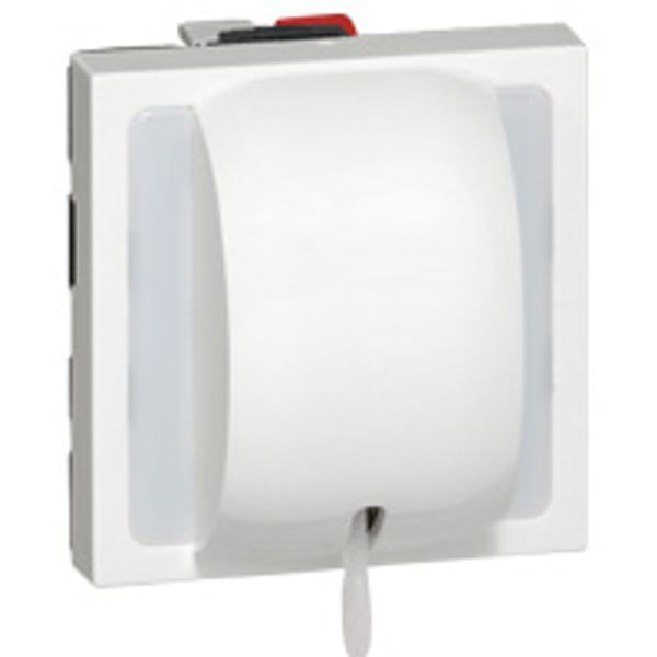 2-way pull-cord switch Mosaic - 10AX - 230 V~ - up to 2300 W - 2 modules -white image 1