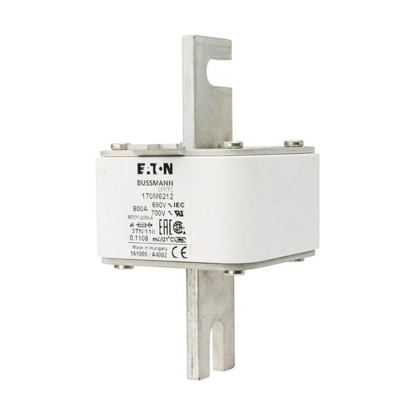 Fuse-link, high speed, 800 A, AC 690 V, DIN 3, 76 x 90 x 139 mm, aR, DIN, IEC, type T indicator image 10