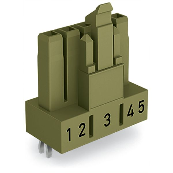 Socket for PCBs straight 5-pole light green image 3