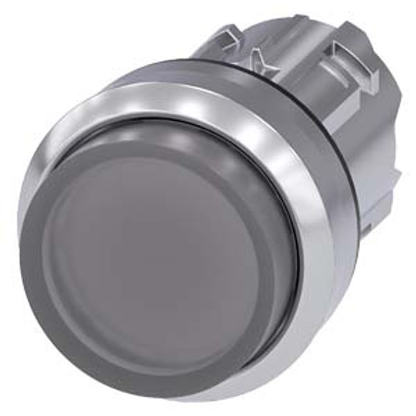 Illuminated pushbutton, 22 mm, round, metal, shiny, clear, pushbutton,  3SU1051-0BB70-0AA0-Z X90 image 1