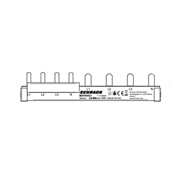 Busbar Pin Version, 4-pole, 16mmý, adapter form image 1