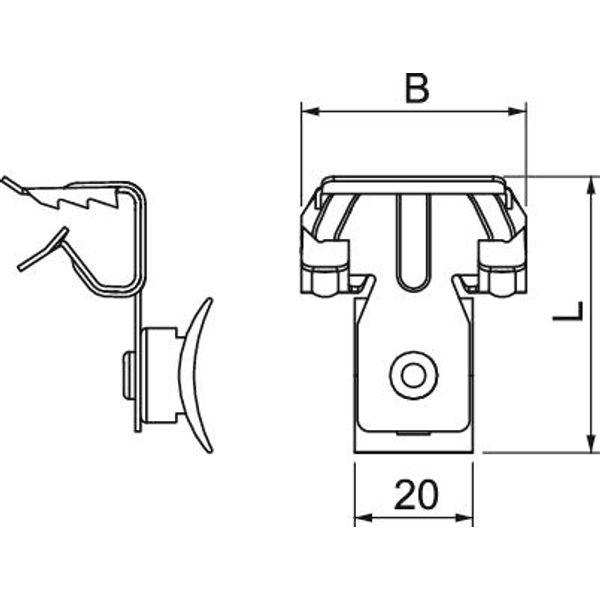 BCCT 14-20 L240 Beam clamp with wire strip 240mm 14-20mm image 2