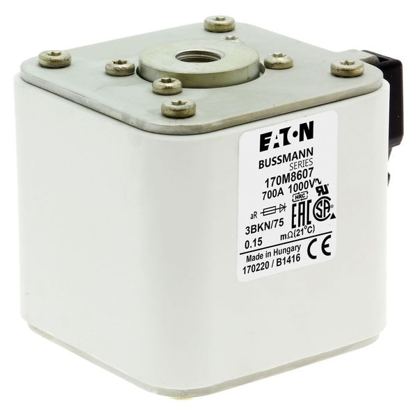 Fuse-link, high speed, 700 A, AC 1000 V, size 3, 74 x 92 x 76 mm, aR, IEC, UL, single indicator image 19