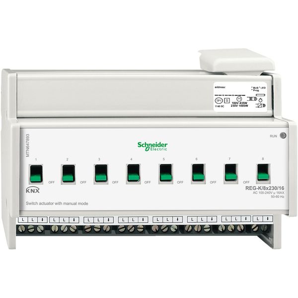 Switch actuator REG-K/8x230/16 with manual mode, light grey image 2