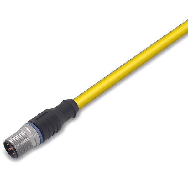 System bus cable for drag chain M12B plug straight 5-pole yellow image 1