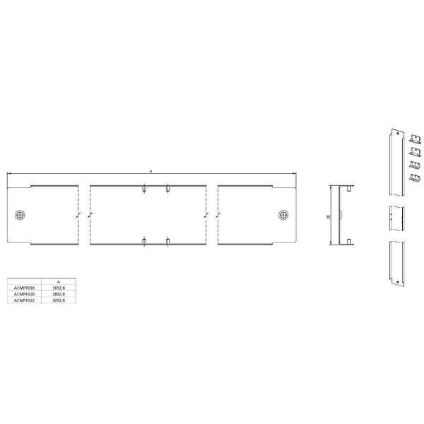 Mounting plate filler plate H=2000 mm galvanized sheet steel image 4