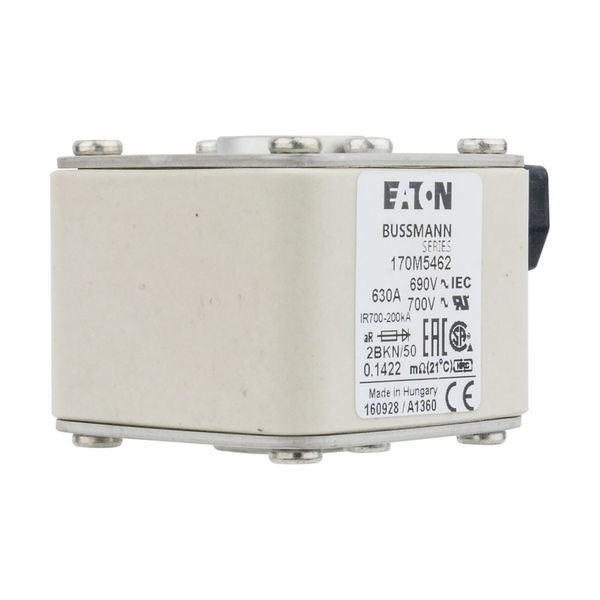 Fuse-link, high speed, 630 A, AC 690 V, size 2, aR, IEC, UL, single indicator image 14