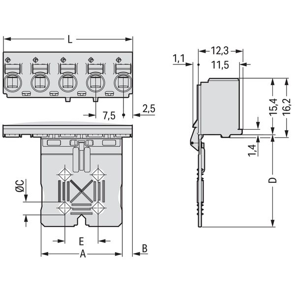 1-conductor female connector push-button Push-in CAGE CLAMP® light gra image 5