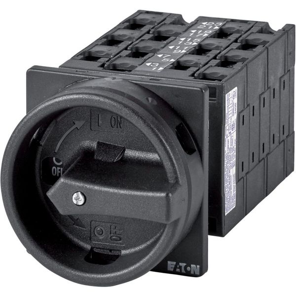 Main switch, T3, 32 A, flush mounting, 6 contact unit(s), 12-pole, STOP function, With black rotary handle and locking ring image 3