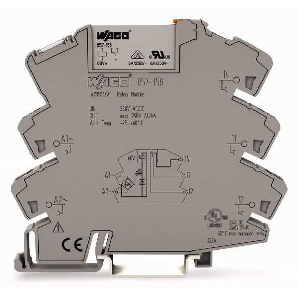 Relay module Nominal input voltage: 230 V AC/DC 1 changeover contact g image 3