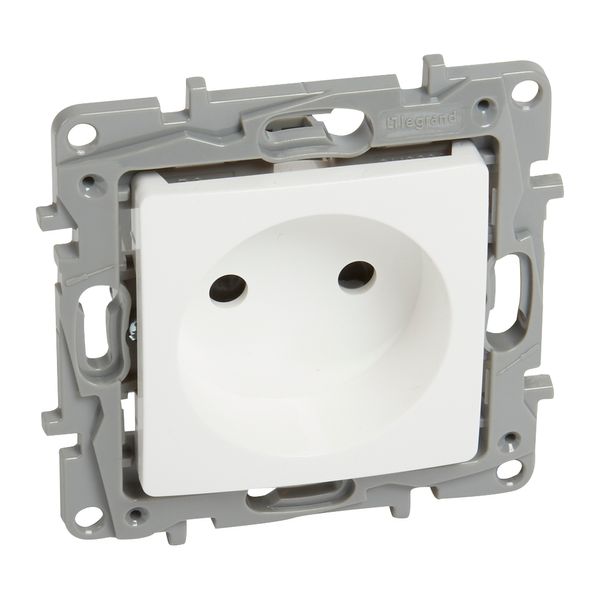 2P socket outlet Niloé - with shutters - screw terminals - white image 1