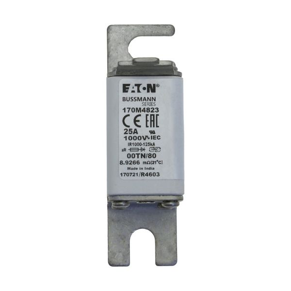 Fuse-link, high speed, 25 A, AC 1000 V, size 00, 30 x 47 x 98 mm, aR, DIN, IEC, single indicator image 7