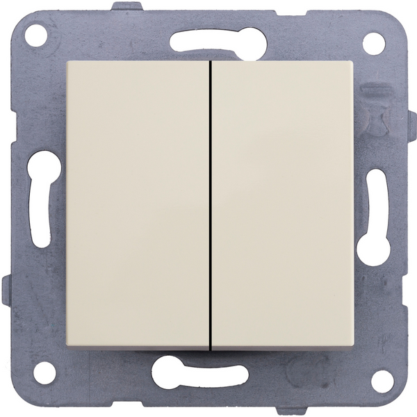 Karre Plus-Arkedia Beige (Quick Connection) Two Gang Switch image 1