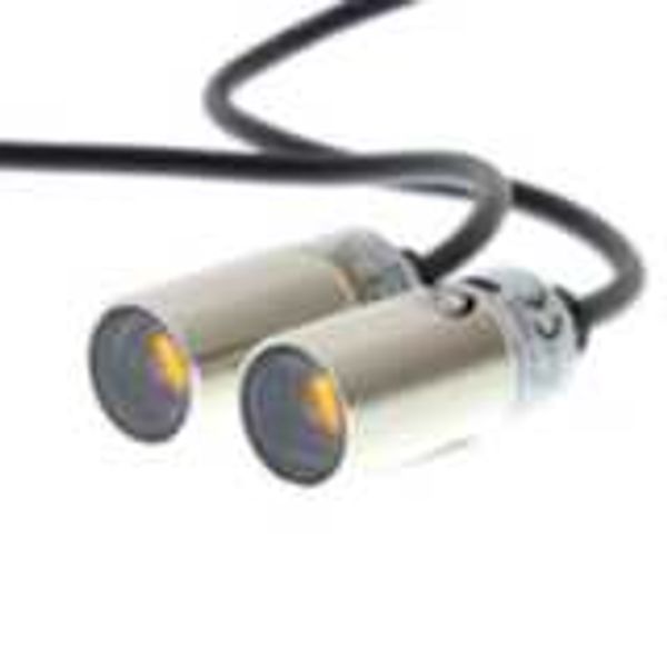 Photoelectric sensor, M18 threaded barrel, metal, red LED, through-bea image 2