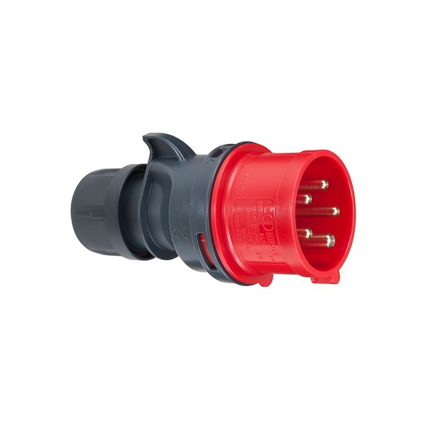 CEE plug, IP44, 32A, 5-pole, 230V, 9h, blue image 1