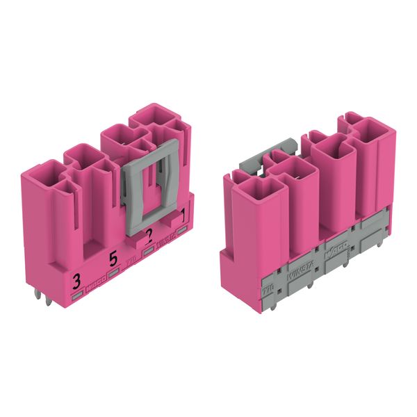 Plug for PCBs straight 4-pole pink image 2