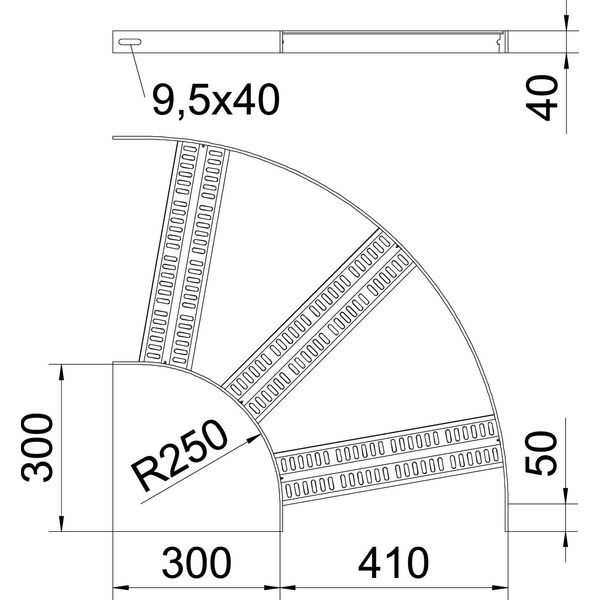 SLZB 90 400 ALU 90° bend with Z-rung B410mm image 2