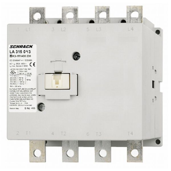 Contactor, 75kW, 150A AC3, 230A AC1, 4-pole, 230VAC/DC image 1