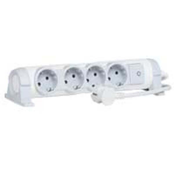 Multi-outlet extension for comfort - 4x2P+E orientable - 3 m cord image 1