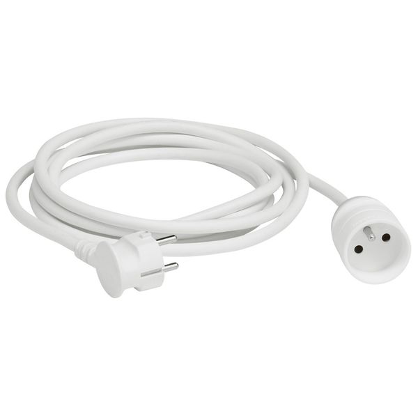 051600 2P+E domestic extension cord with protective clips length 5m - white image 2