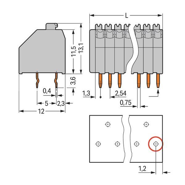 PCB terminal block push-button 0.5 mm² blue image 2