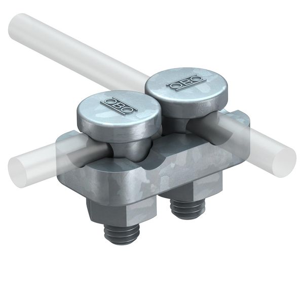 5002 DIN-FT  Connection clamp, for two round conductors, 8-10mm, Steel, St, hot-dip galvanized, DIN EN ISO 1461 image 1