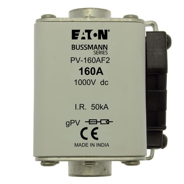 Fuse-link, high speed, 160 A, DC 1000 V, size 2, 61 x 77 x 91 mm, gPV, IEC, UL, single indicator image 13