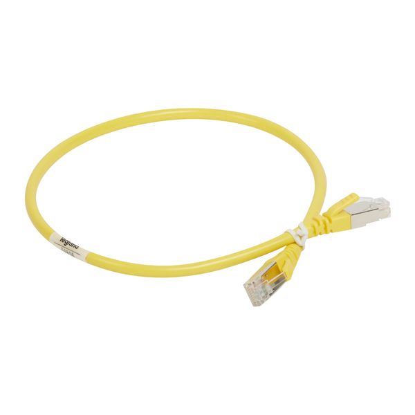 Patch cord RJ45 category 6A S/UTP screened PVC yellow 0.5 meter image 1