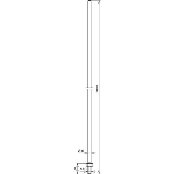 Air-termination rod D 10mm L 1000mm StSt w. lock nut f. HVI Conductor image 2