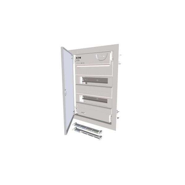 Compact distribution board-flush mounting, 2-rows, super-slim sheet steel door image 1