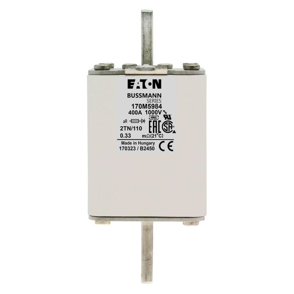 Fuse-link, high speed, 400 A, AC 1000 V, DIN 2, 59 x 75 x 138 mm, aR, DIN, IEC, single indicator image 16