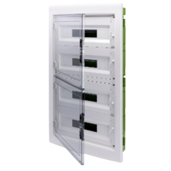 DISTRIBUTION BOARD - GREEN WALL - FOR MOBILE AND PLASTERBOARD WALLS - WITH SMOKED WINDOW PANEL AND EXTRACTABLE FRAME - 72 (18X4)  MODULES IP40 image 1