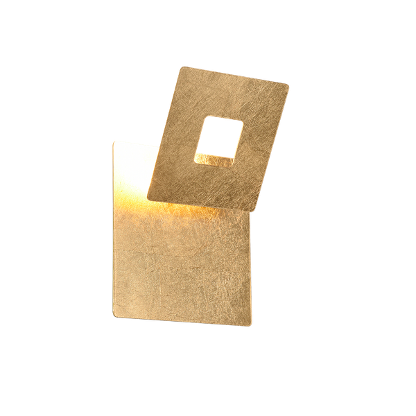 Leano LED wall lamp square gold image 1