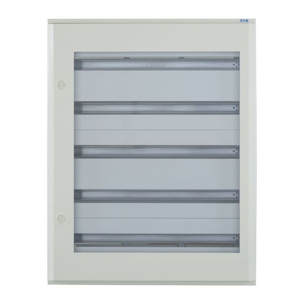 Complete surface-mounted flat distribution board with window, white, 33 SU per row, 5 rows, type C image 5