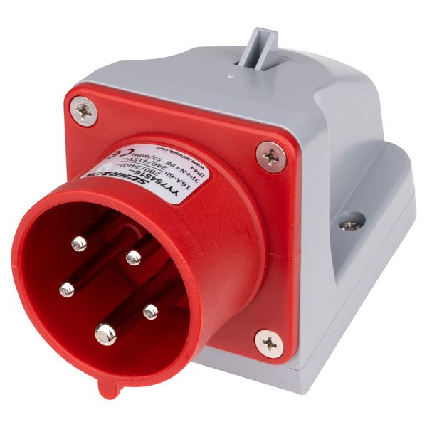 CEE-Wall mounted plug, 5-pole, 16A, 400V, IP44 image 1