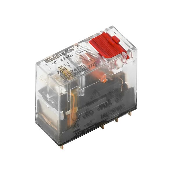 Relay RCI484T30, 2 CO, 230 V AC, 8 A, with test button and LED, Weidmuller image 2