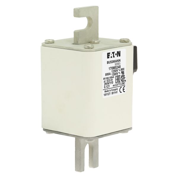 Fuse-link, high speed, 800 A, AC 1250 V, size 2, 61 x 77 x 138 mm, aR, DIN, IEC, single indicator image 9