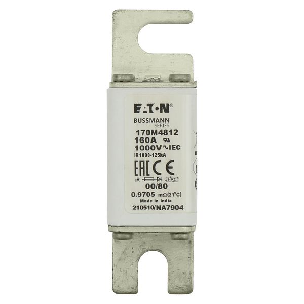 Fuse-link, high speed, 160 A, AC 1000 V, size 00, 30 x 47 x 98 mm, aR, DIN, IEC, single indicator image 16