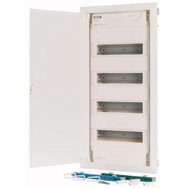 Hollow wall compact distribution board, 4-rows, flush sheet steel door image 3