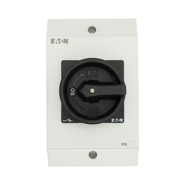 Main switch, T0, 20 A, surface mounting, 3 contact unit(s), 3 pole, 2 N/O, 1 N/C, STOP function, Lockable in the 0 (Off) position, hard knockout versi image 19