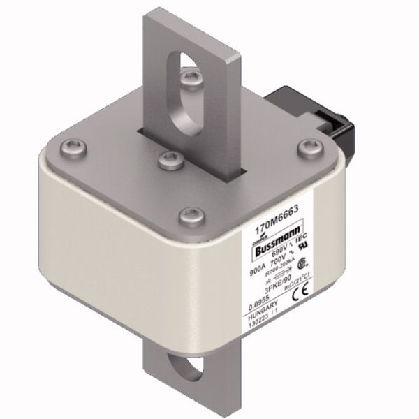 Fuse-link, high speed, 900 A, AC 690 V, size 3, 76 x 92 x 135 mm, aR, IEC, UL, single indicator image 4