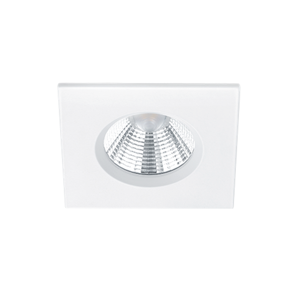 Zagros LED recessed spotlight IP65 matt white square image 1