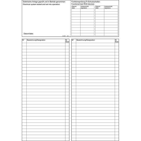 Electric circuit marking sheet DIN A4 image 1