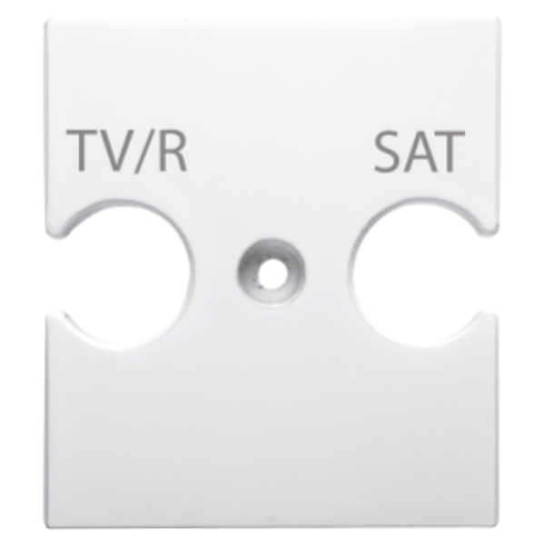 UNIVERSAL SUPPORT - COMBINED SOCKET OUTLET TV/R-SAT - GLOSSY WHITE - CHORUSMART image 1