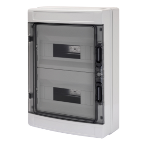 DISTRIBUTION BOARD WITH PANELS WITH WINDOW AND EXTRACTABLE FRAME - WITH TERMINAL BLOCK N 2 x [(3X16)+(11X10)] E 2 x [(3X16)+(11X10)] - (12X2) 24M IP65 image 1