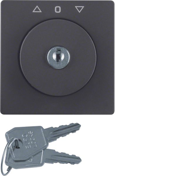 Centre plate lock key switch blinds imprint Berker Q.1/Q.3 anthracite  image 1