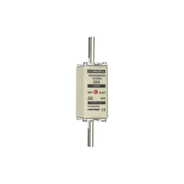 Fuse-link NH0 gG 690VAC 20A live tags Double indicator image 2