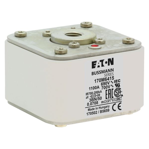 Fuse-link, high speed, 1100 A, AC 690 V, size 3, aR, IEC, UL, single indicator image 10