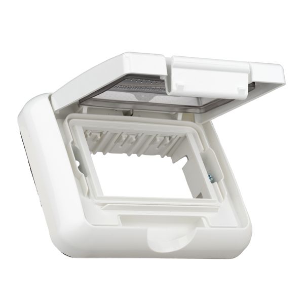 Outdoor flush mount box, IP55, transparent lid, 2M, white image 2